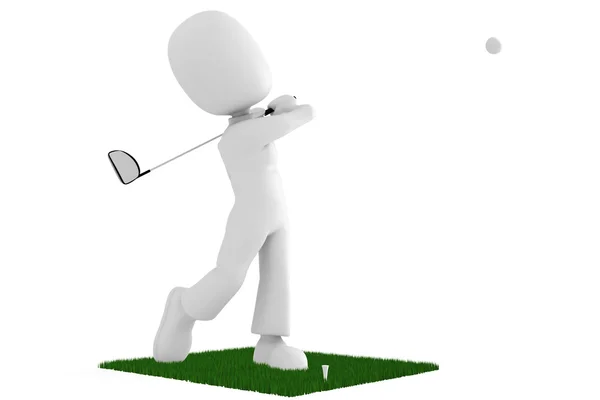 3D άνθρωπος παίχτης του γκολφ — Φωτογραφία Αρχείου