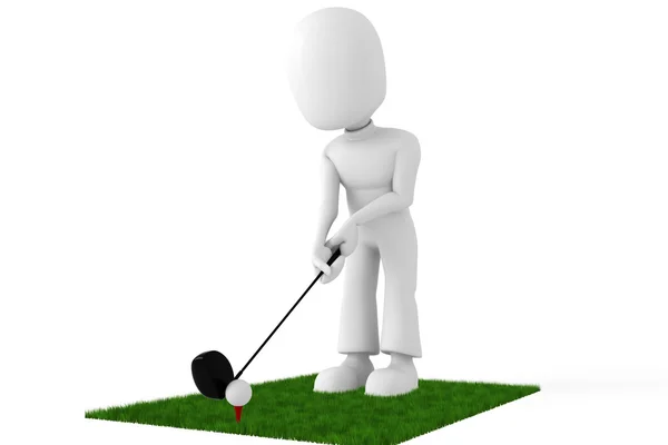 3D людина гольфіст — стокове фото