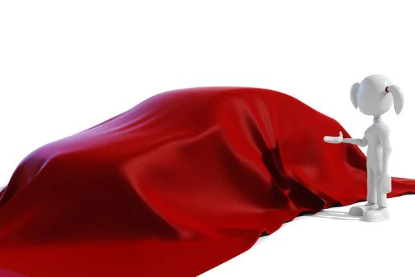 3D-s személy leleplező egy új autó — Stock Fotó