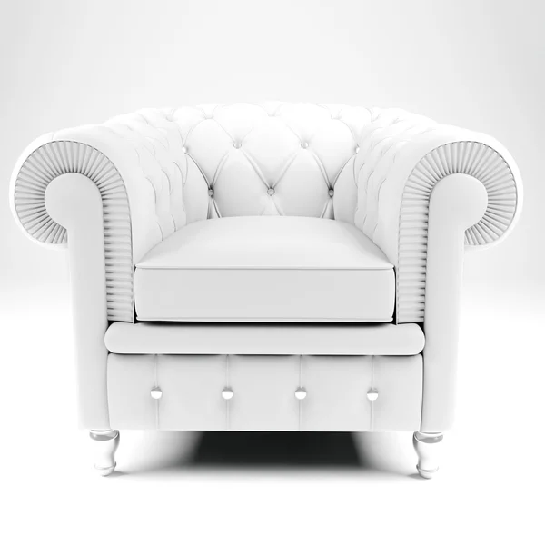 3D fotel biały — Zdjęcie stockowe