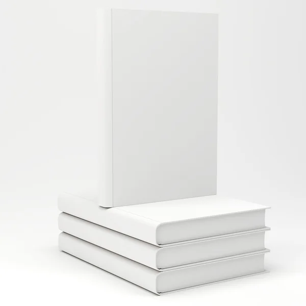 Libri 3d con copertine in bianco — Foto Stock