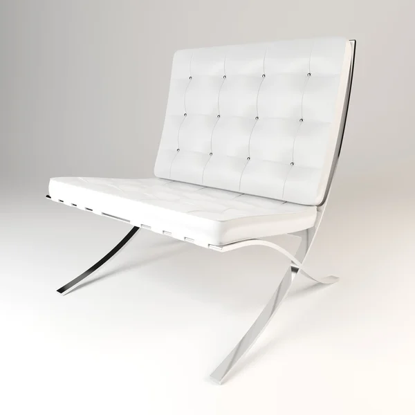 在白色背景上的 3d 白色椅子 — 图库照片