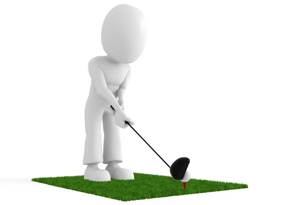 3D людина гольфіст — стокове фото