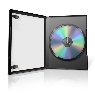 3d open dvd case clipart