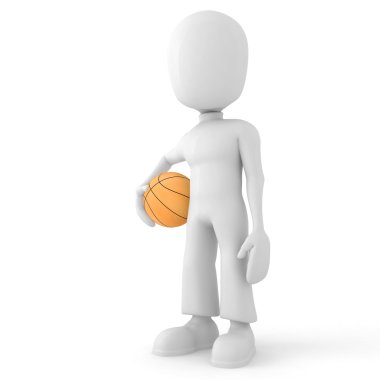 3d man basket-ball player clipart