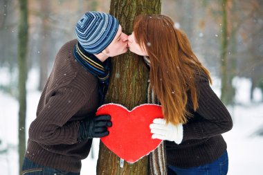 Couple with heart clipart