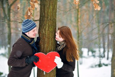 Couple with heart clipart