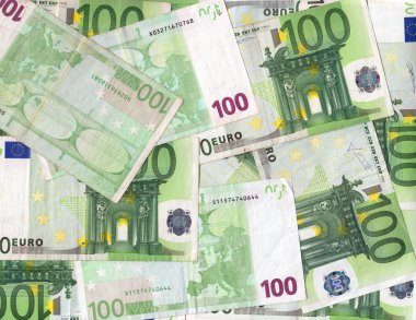 100 Euro Banknotes Pile clipart