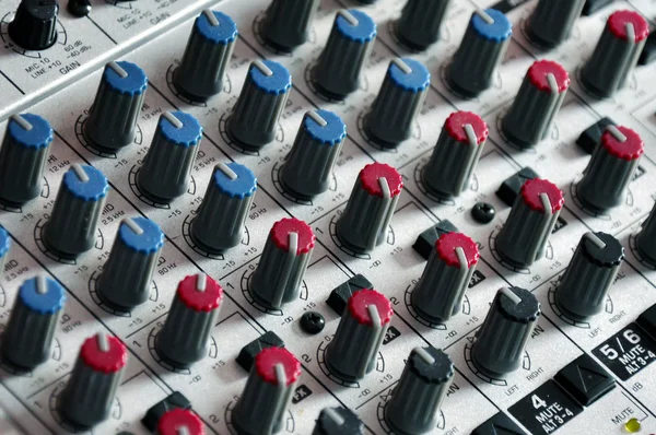 Dettaglio mixer audio — Foto Stock