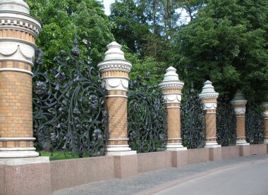 Decorative cast-iron fence. clipart