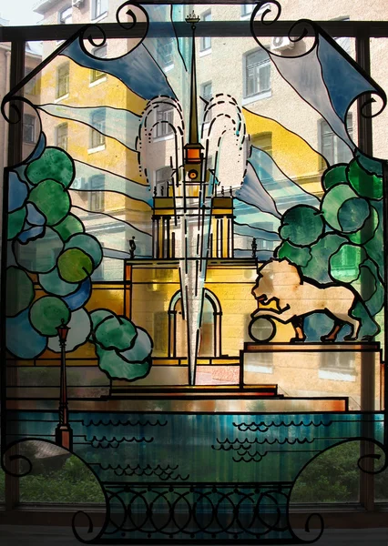 Glas in lood raam — Stockfoto