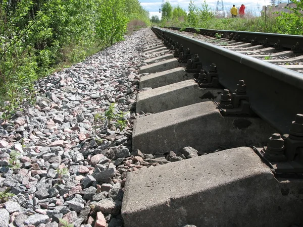 Uma estrada de ferro em fuga — Fotografia de Stock