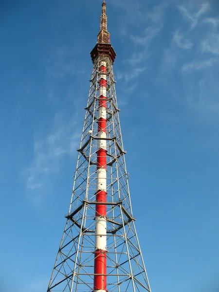 TV-tower on the blue sky background — Stock Photo, Image