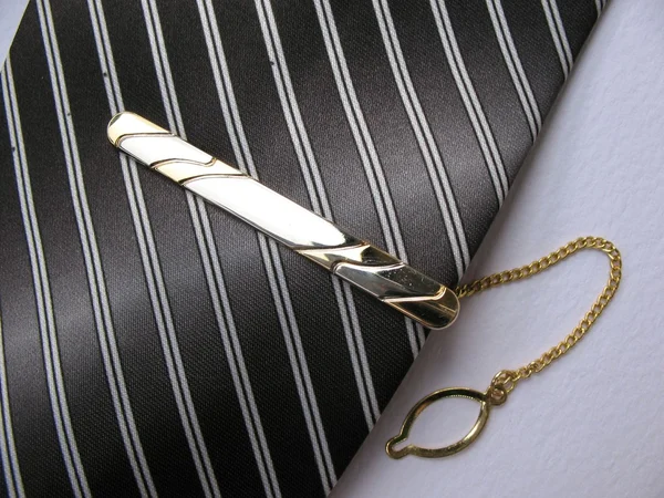 Elegante cravatta con clip — Foto Stock