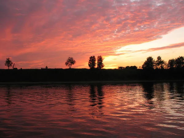 stock image Sunset. The right bank of the Neva. St.P