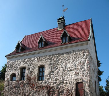 The exterior of a old Home. Vyborg clipart