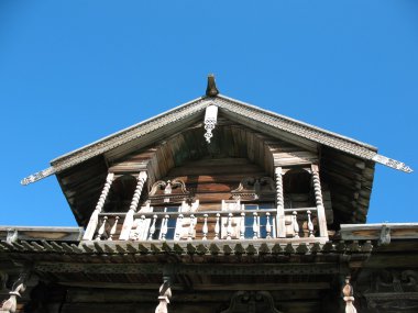 Mezzanine ancient wooden hut clipart