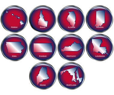 Set of State Buttons Set 2 clipart