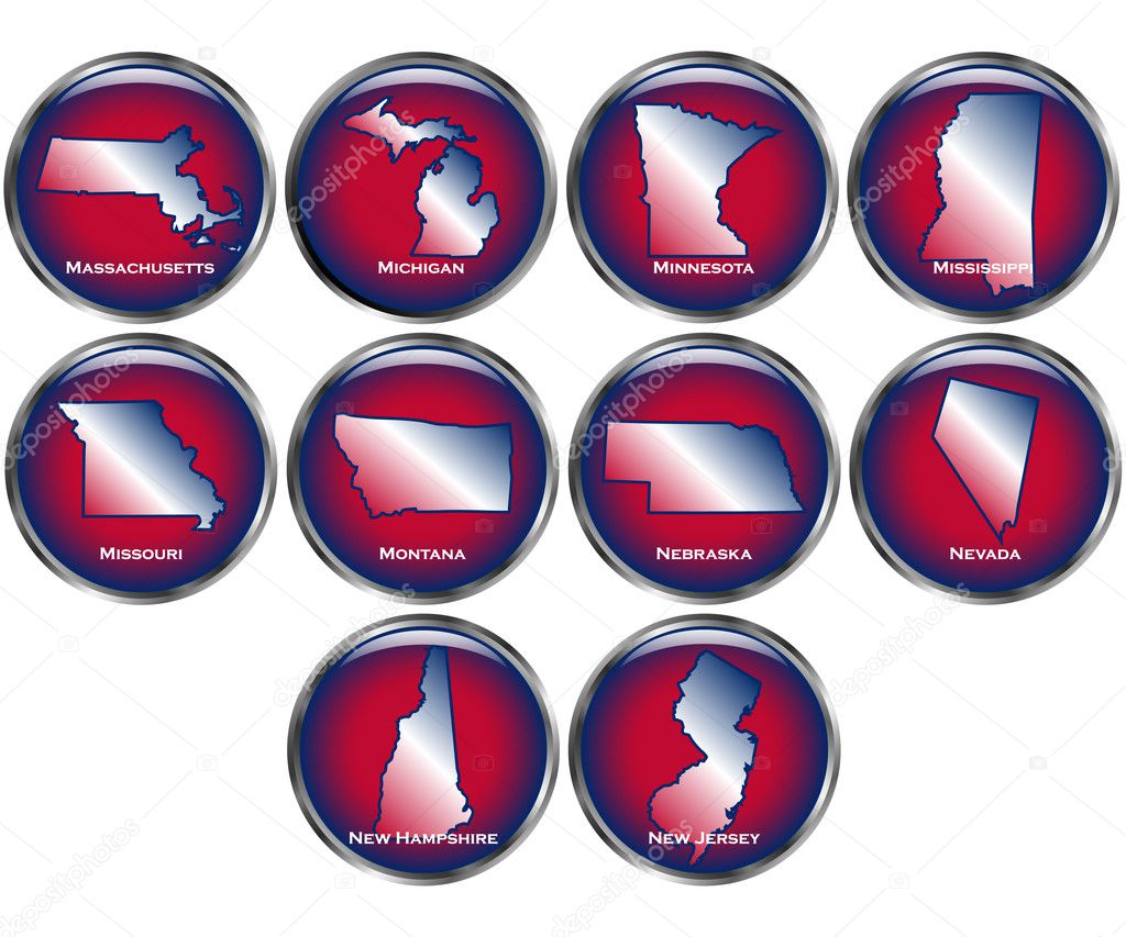 Set of State Buttons Set 3