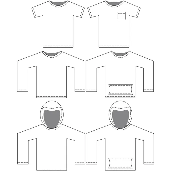 空白シャツ テンプレート — ストックベクタ