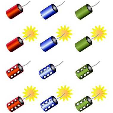 Set of Fire Crackers clipart