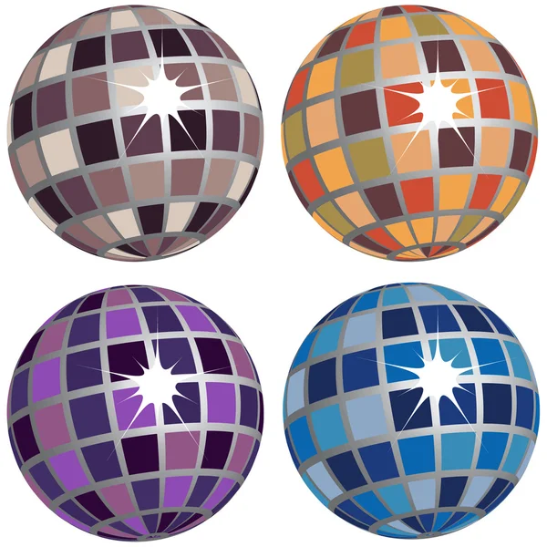 Set van disco ballen — Stockvector