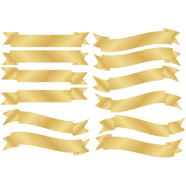 Conjunto de bandeiras de ouro — Vetor de Stock