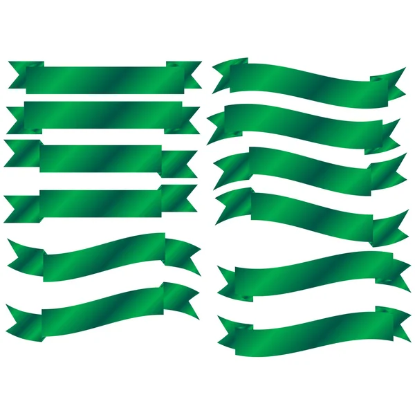 Набор зеленых баннеров — стоковый вектор