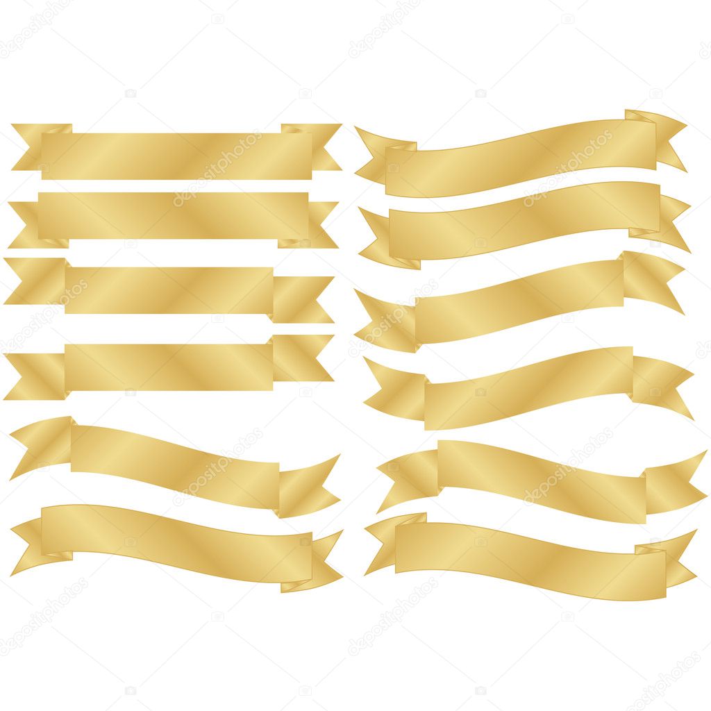 Set of Gold Banners