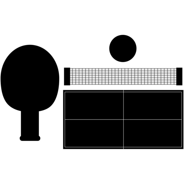 Set van ping pong silhouetten — Stockvector