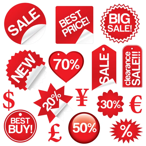 Set vettoriale di icone di vendita — Vettoriale Stock