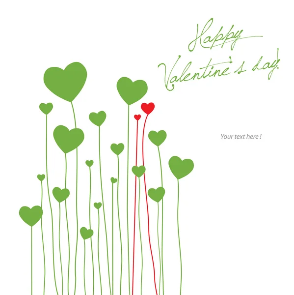 Carte d'amour avec des coeurs — Image vectorielle