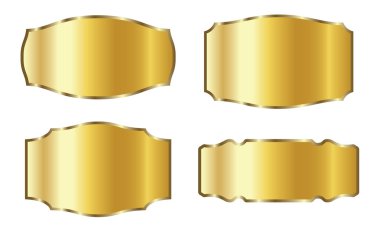 Gold label set clipart