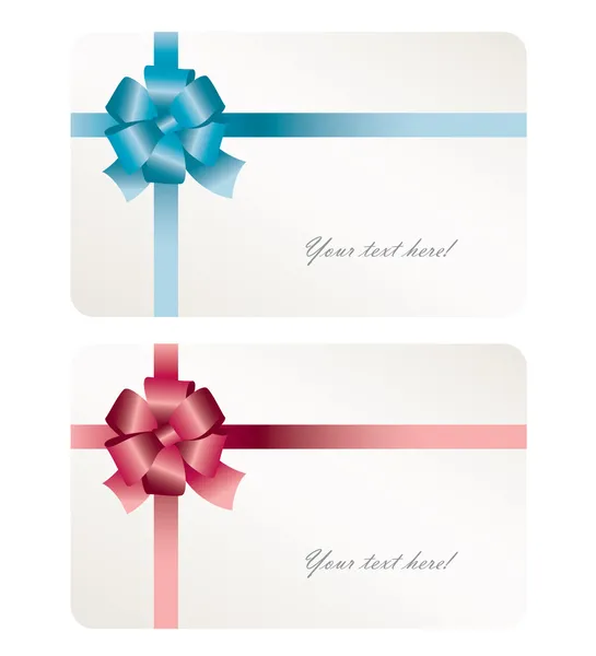Carte cadeau avec ruban — Image vectorielle