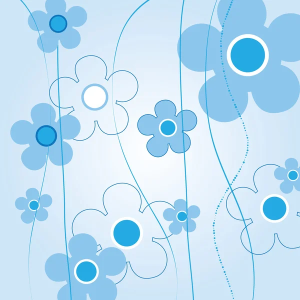 Blauwe bloemen achtergrond — Stockvector