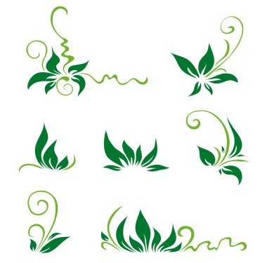 Leaves and swirls for decor clipart