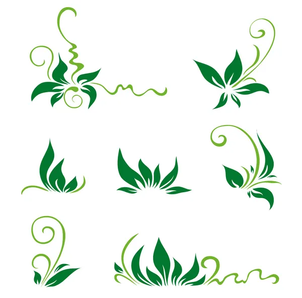 Листья и вихри для декора — стоковый вектор