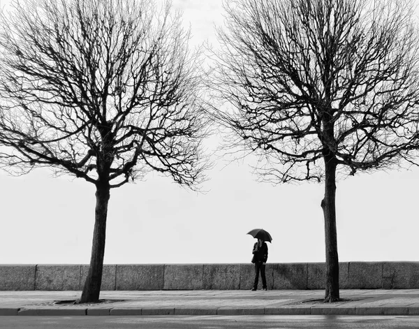 Şemsiyeli genç adam — Stok fotoğraf