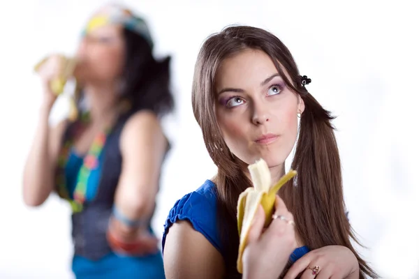 香蕉的两个女朋友 — 图库照片