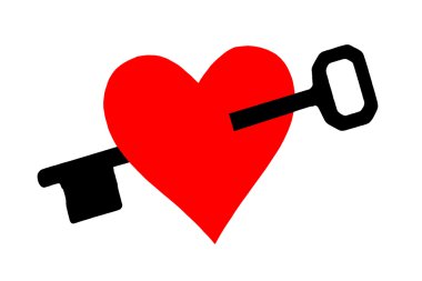 Key to the heart clipart