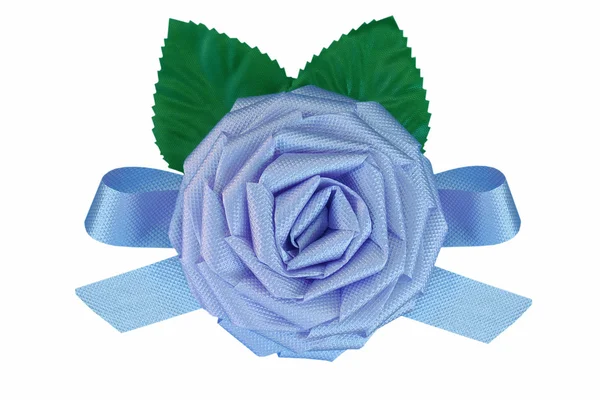Pastel blue fabric rose — Stock Photo, Image