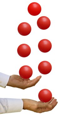 Man juggling priorities clipart