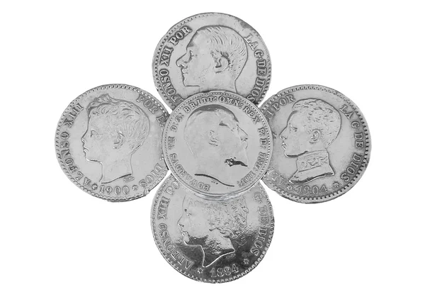 Брошка срібної монети 1994 1900 1904 — стокове фото