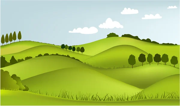 Зеленый пейзаж — стоковый вектор