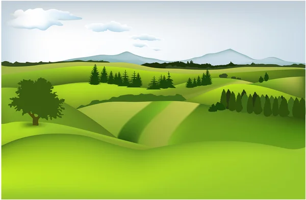 Green landscape — Stock Vector