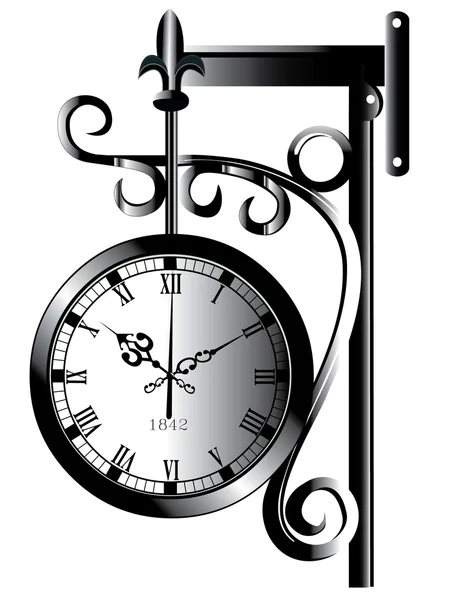 Vieille horloge rue — Image vectorielle