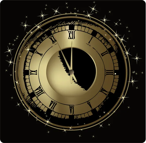 Horloge du nouvel an — Image vectorielle