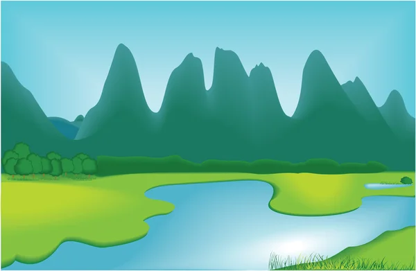 Mountain green landscape — Stock Vector