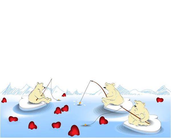 Pêche à la Saint Valentin — Image vectorielle