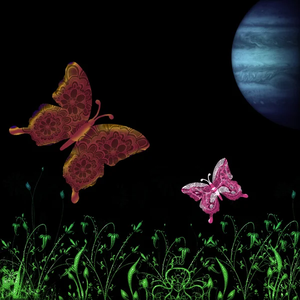 蝶の背景 — ストックベクタ